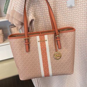 Michael Kors Jet Set Travel Medium Carryall Tote Sherbert Multi